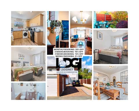 Spacious White House with parking, garden, Wi-Fi