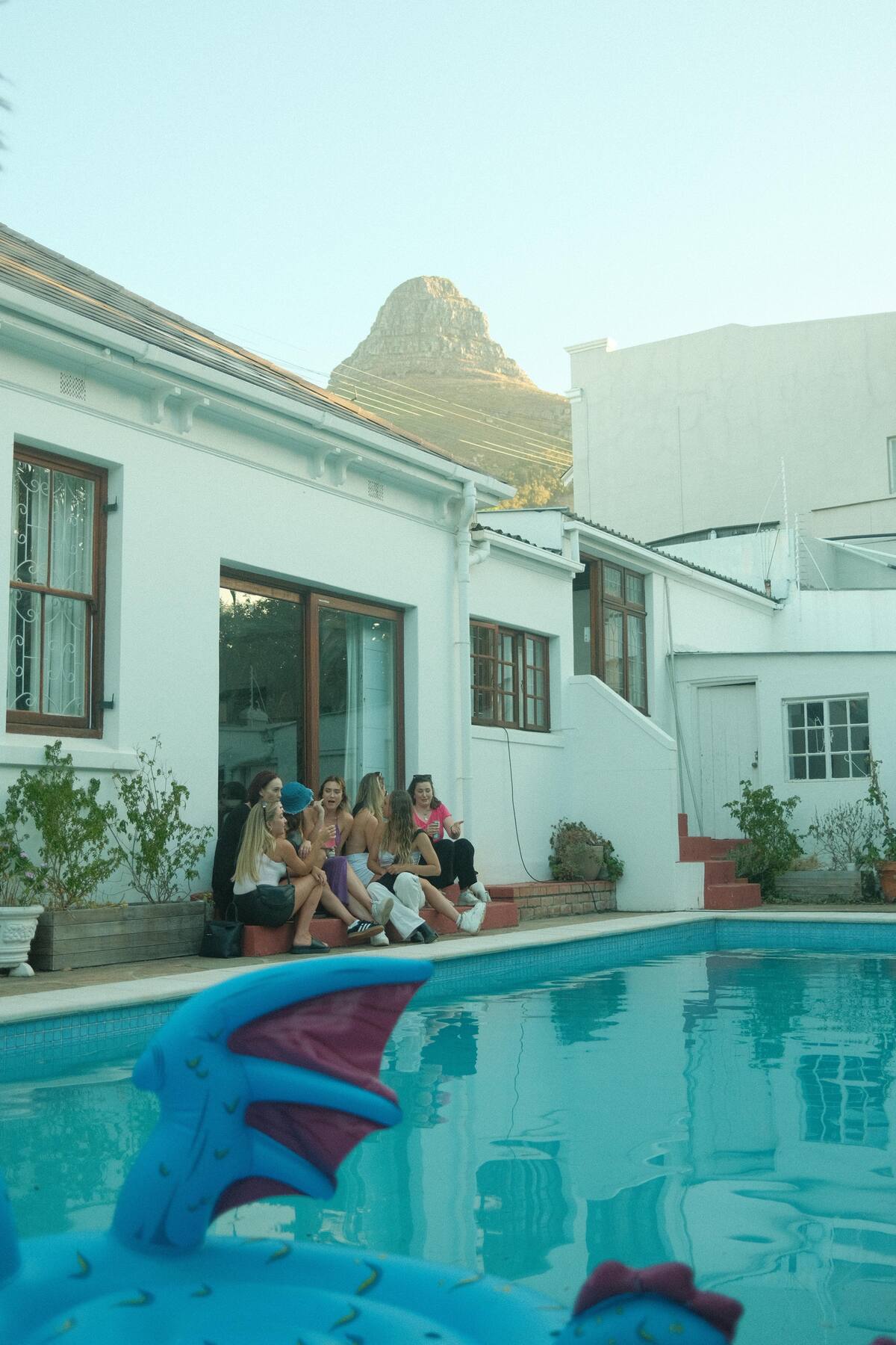 Shared pool with Lion's Head view at Utopia co-living, Fresnaye