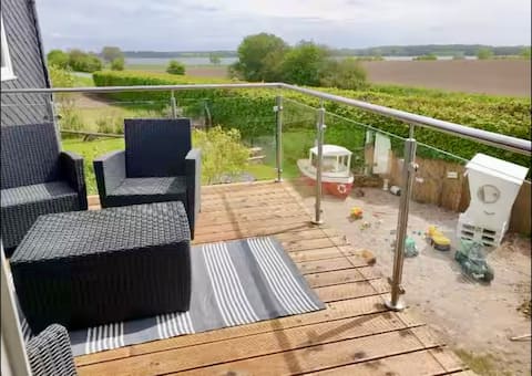 Captain's house with canal view and fireplace