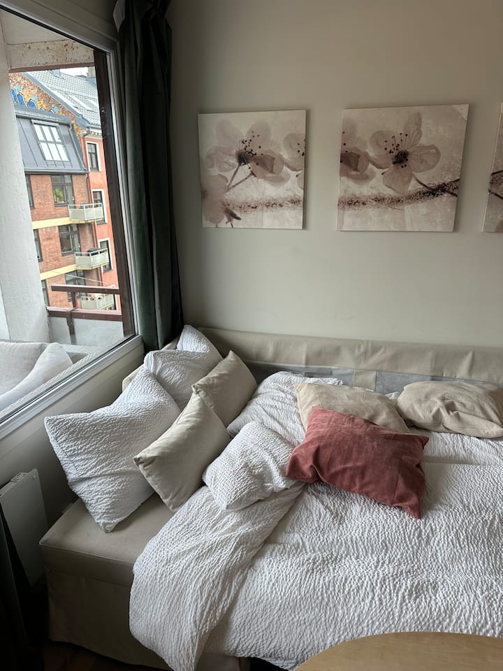 Sofa sebuleni inaweza kuvutwa kwenda kwenye maeneo mawili ya kulala