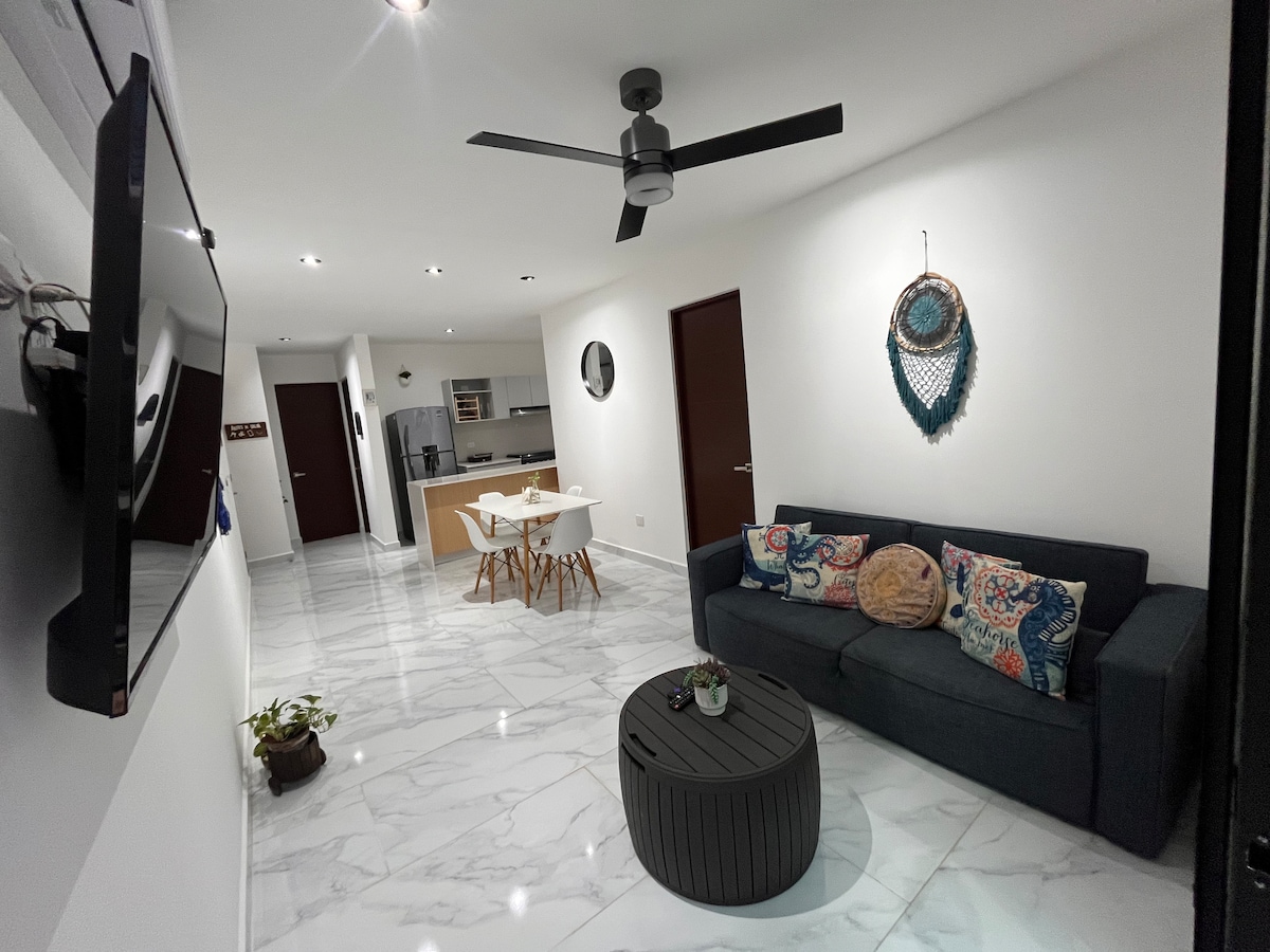 Anuncio de Airbnb popular: New modern & chic apartment in Cancun +bbq +pool en Supermanzana 341