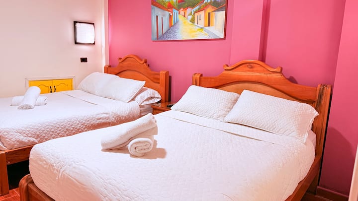 habitación con 2 camas de 1.40