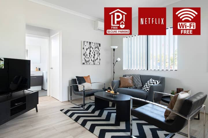 Chic Exec 2bdr 2bath -River, Freo, Parking, Ac - Perth