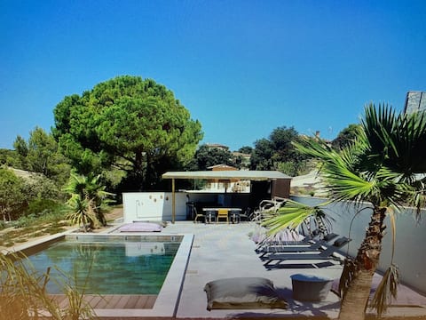 villa with pool, la garrigue