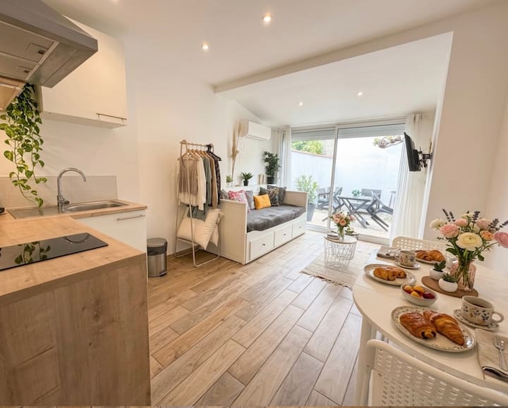Studio Jardin Privé Wifi Et Clim - Proche Mer -1 - Saint-Cyprien