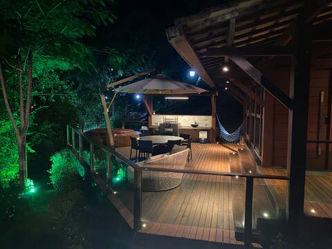 Country house with spa on the deck and desk included