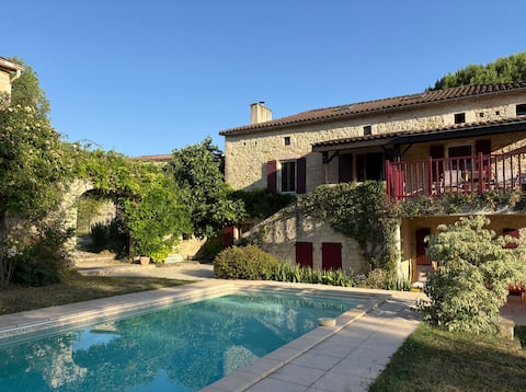 Stunning stone house with private pool and garden