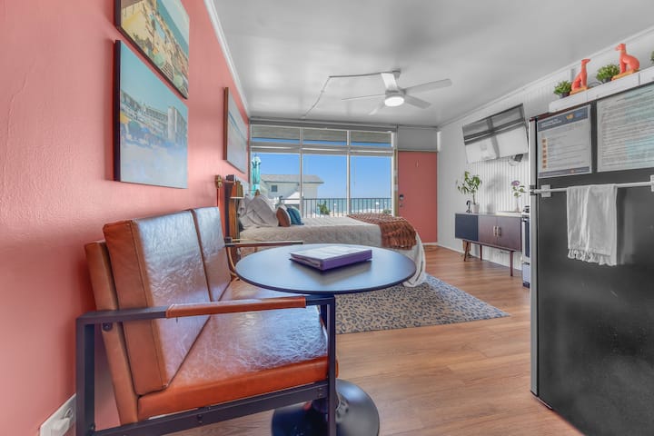 Designed with guest feedback in mind, this versatile seating area provides a comfortable place to work remotely, enjoy takeout, play games, or sip coffee. 

Please note: the loveseat is intended for seating and is not a sleeper sofa.