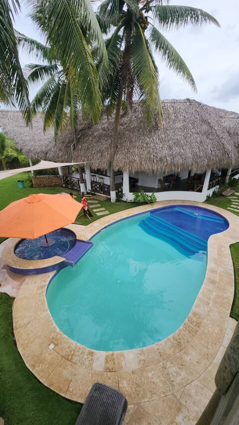 Bluebay Monterrico
is half a minute away from the beach.