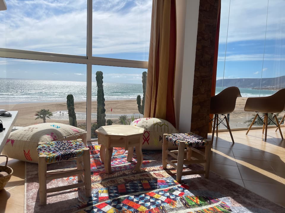 RosyPlage, a blue house on a surf beach, Aghroud, near Taghazout, Morocco, photo 6 of 10