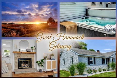 Hot Tub & Firepit•Sunsets & Beach Walk | Fireplace