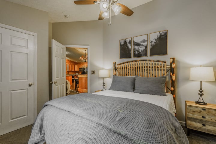 comfortable queen bed in the second bedroom
