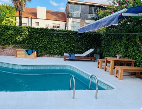 Entire accommodation with pool and grill.