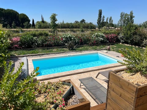 House with pool, view of the Canal du Midi