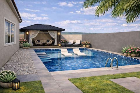 Backyard & Gazebo: 3BR Oasis Home