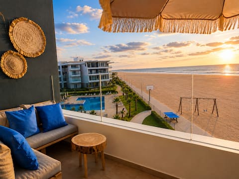 Sidi Rahal Blue View- Beachfront seaview with pool