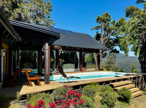 Mountain house with heated pool