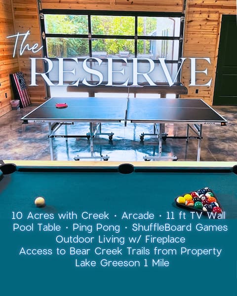 Reserve: 10ac+ATV trl, PingPong, Billiards, Arcade