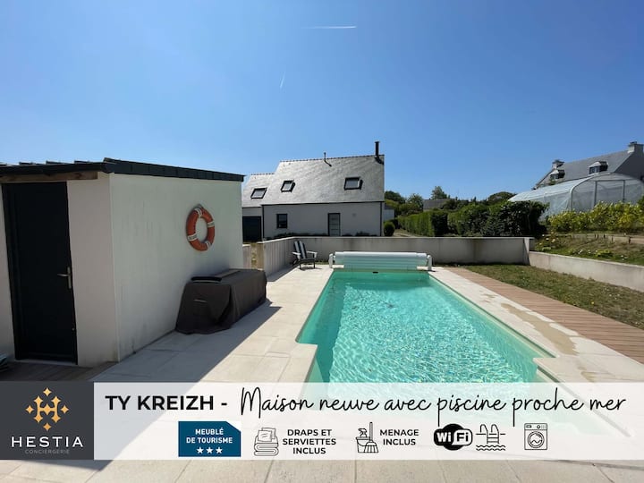 Ty Kreizh - Maison Récente Avec Piscine Proche Mer - Saint-Pabu