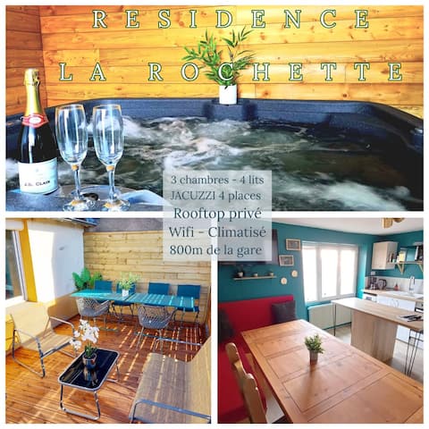 La Rochette townhouse, Jacuzzi, air-conditioning, rooftop