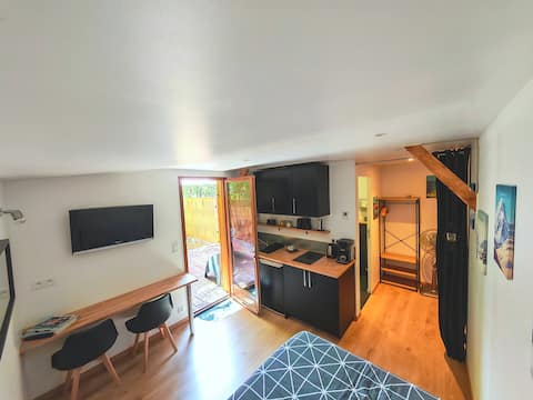 Airbnb performant: Studio with garden 100 meters from the beach à Talloires Montmin