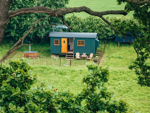 Popular Airbnb listing: The Fold - idyllic remote riverside shepherd’s hut in Shropshire