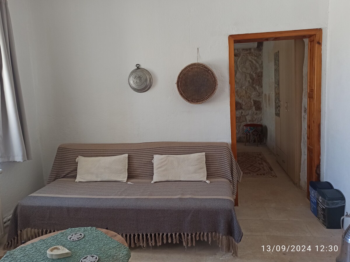 Sofa kwenye picha pia ni kitanda kimoja. Magodoro, faraja na mto viko kwenye kabati la nguo.

Sofa kwenye picha pia ni kitanda kimoja. Magodoro ya kitanda, duveti na mto viko kwenye kabati la nguo.