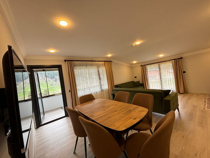 Მოხარული ვართ, გაცნობოთ, რომ ჩვენი საცხოვრებელი სივრცე, რომელიც აივნის გვერდით მდებარეობს, საკმაოდ ფართოა და აქვს სამზარეულოს სექცია, რომლის მიზანია, სტუმრობისას თავი ისე იგრძნოთ, როგორც საკუთარ სახლში.