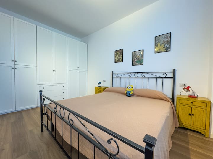 带大内置衣橱的双人卧室