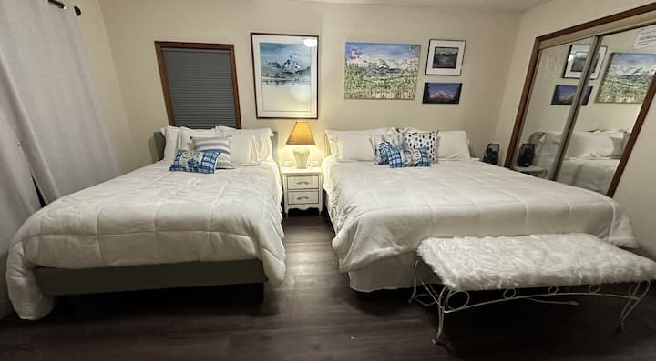Welcome to The Mountain Room.  1 Full Size and 1 King Size bed
