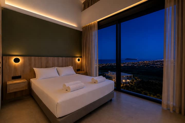Upper Floor - Bedroom 3 - Queen-size bed with private balcony access