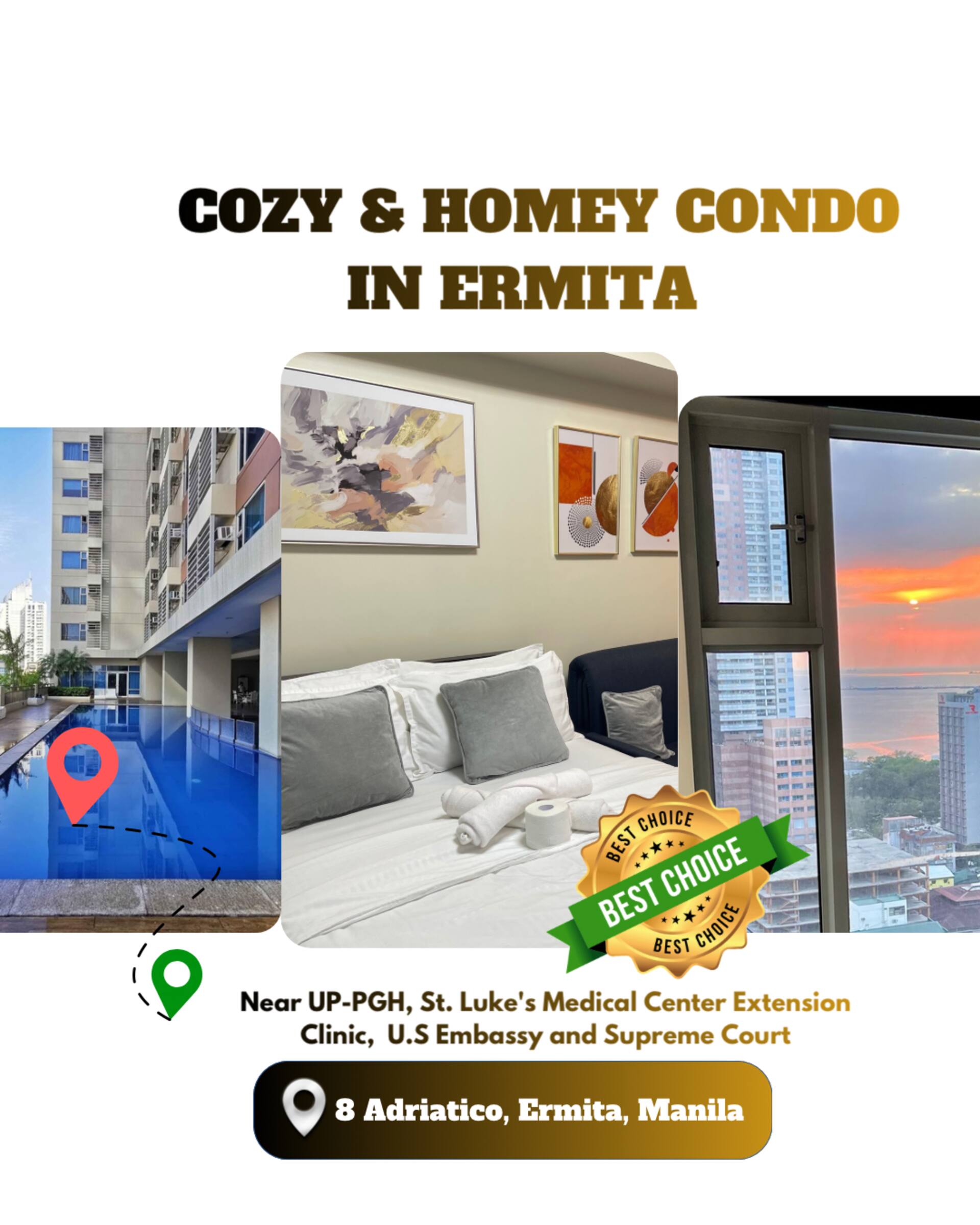 Condo near UP Manila SLEMC & US Embassy in Ermita