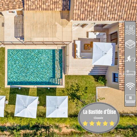 5* Luxury House Heated pool - Petanque playground