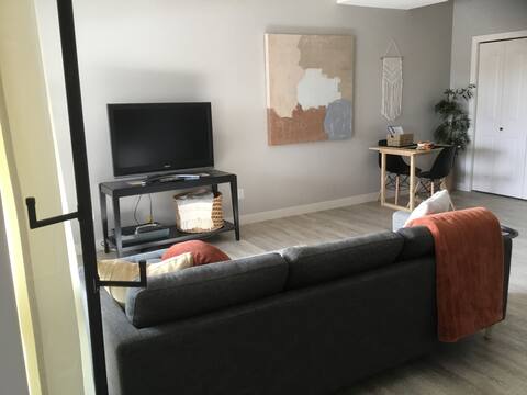 Successful Airbnb property: Bright one bedroom walk-out basement suite in Red Deer