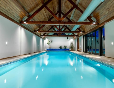 Farmhouse with Indoor Heated Pool | Sleeps 10