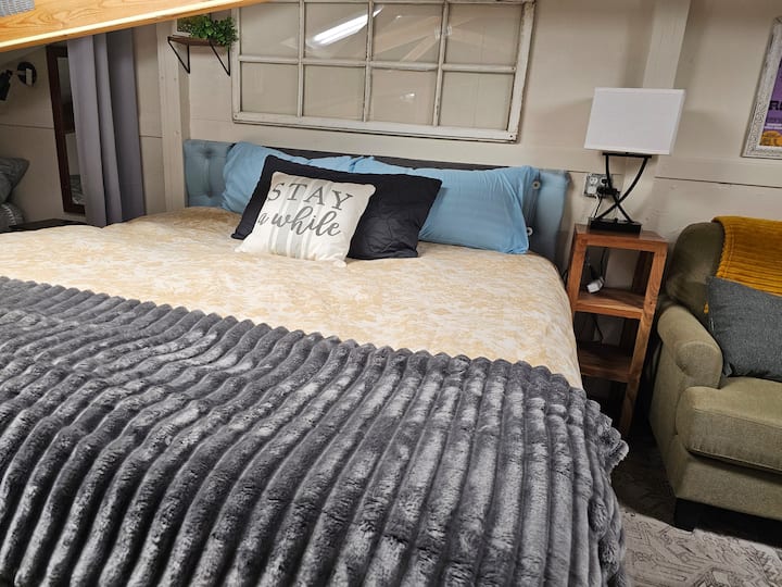 Cozy, comfortable king bed will surely offer a great night's rest.