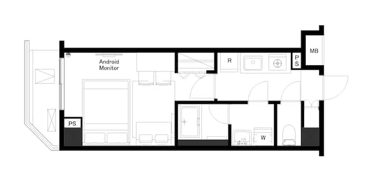 Beautiful White Base Room/307 - 品川区