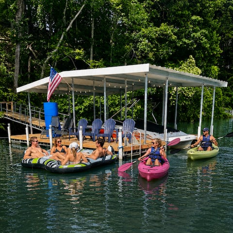 Lakefront Retreat w/Dock, Hot Tub & Firepit