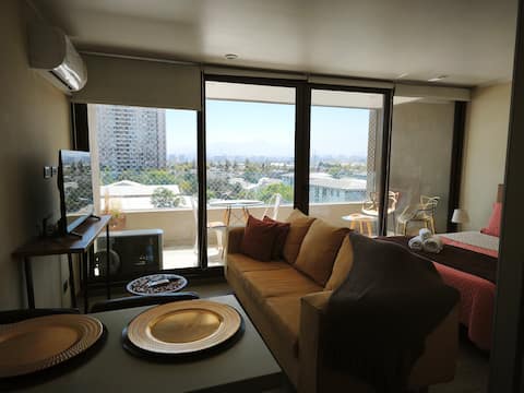 Studio Blue Air Conditioning Parking UCSJ Metro Wi-Fi TV 1 Bed