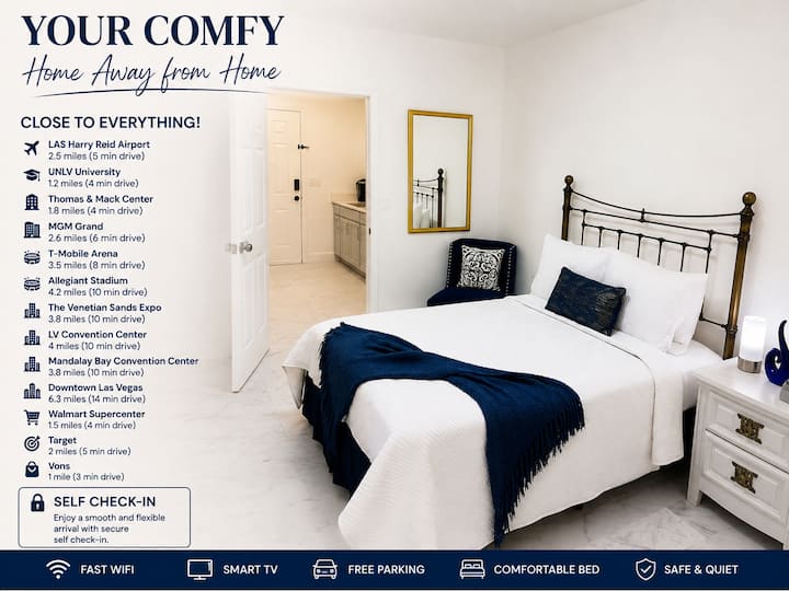Cozy Studio, 5 Min Away From Las Airport - 네바다