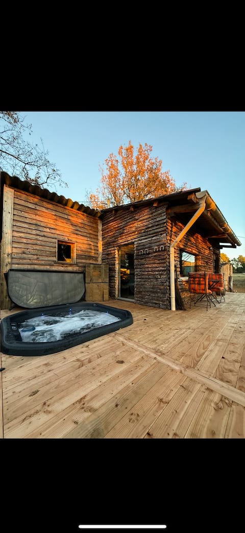 The cabin with private jacuzzi