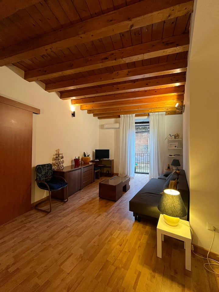 غرفة مبهجة حيث يمكنك الاسترخاء أو الدردشة أو مشاهدة التلفزيون.
تتحول الأريكة إلى حركة بسيطة إلى سرير مريح لشخصين.
يحوله الكرسي بذراعين إلى حركة بسيطة إلى سرير مريح لشخص واحد.