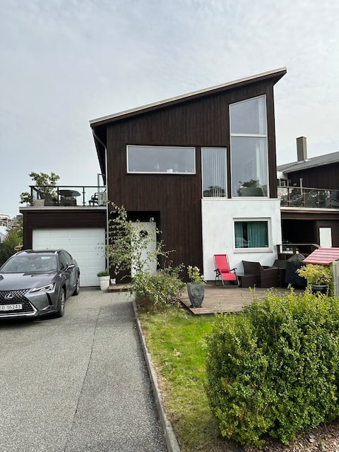 Stylish house with large windows