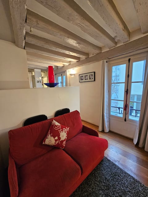 Popular Airbnb listing: Marais - Large Quiet Sunny Studio in Paris 4e Arrondissement