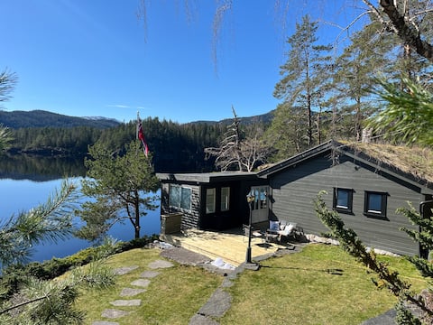 Cabin in Seljord with beach and own motorboat