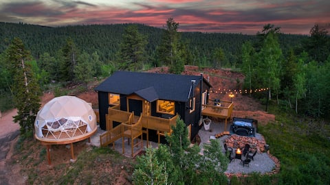 Geo Dome Theater & Hot Tub | Panoramic Views