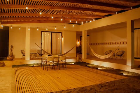 House with pool on Punta Conejo beach