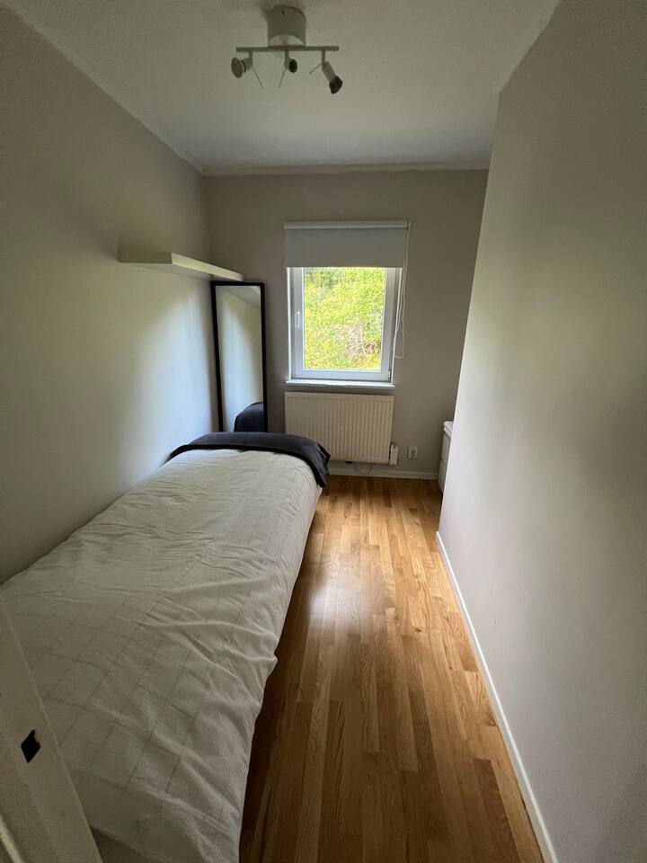 Una cama individual y una cama de invitados