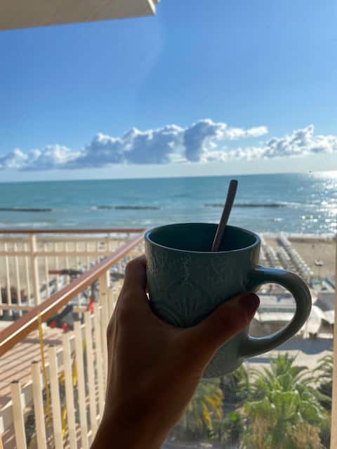 the terrace overlooking the Adriatic