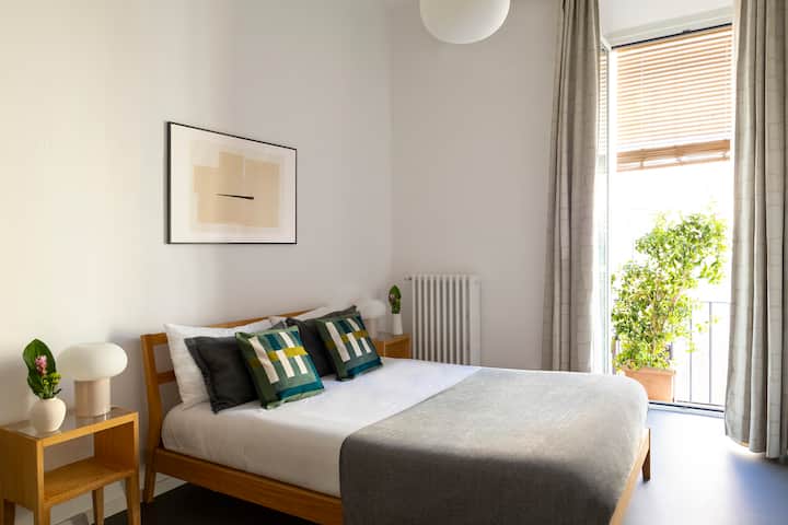 A second bedroom overlooking a quiet and peaceful internal courtyard